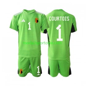 Koszulka Belgia Courtois 1 Bramkarska Dziecięcy Domowe Stroje Piłkarskie 2021/22 Krótki Rękaw